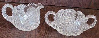 American Brilliant Cream And Sugar Bowl