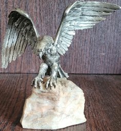 Reed & Barton Pewter Wildlife Sculpture Eagle
