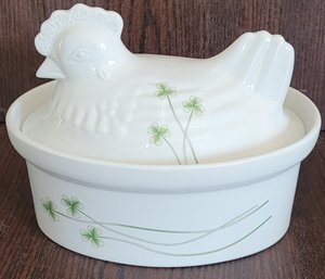 Marcus Notley Serving Dish With Hen Lid Ireland Shamrocks