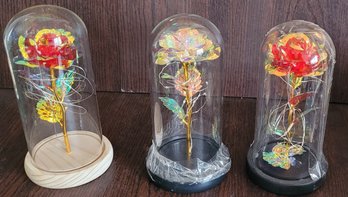 Led Light Eternal Glass Rose In Glass Dome