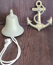 Brass Bell & Anchor Wall Hanger