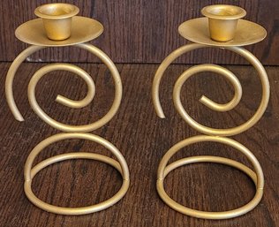 Gold Colored Candle Holders