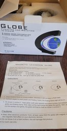 C Shape Silver Floating And Rotating Tabletop Globe Floating In Midair