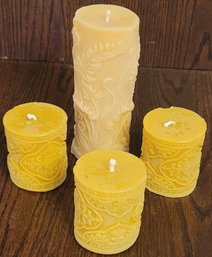 Fern Pillar Beeswax Candles