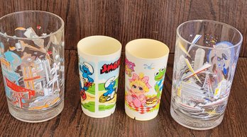 Vintage 2 Kids Glasses And 2 Kids Cups