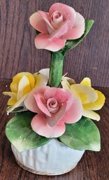 Vintage Capodimonte Neopolitan Porcelain Floral Rose Bouquet Italy