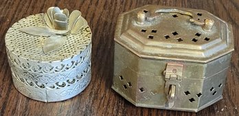 2 Metal Trinket Boxes