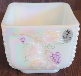 Fenton Art Glass Hand Painted Square Box