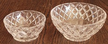 2 Lenox Fine Crystal Glass Clear Diamond Bowls
