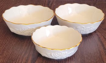 Vintage Lenox Accents Rose Blossom Bowls