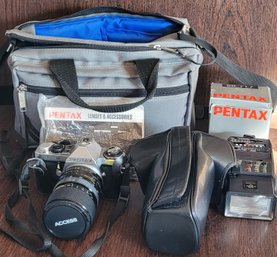 Pentax 35MM Camera With Accessories