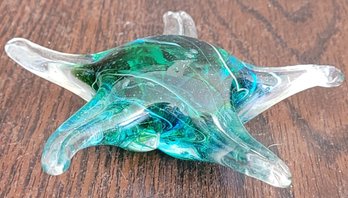 Aqua Blue Starfish Art Glass