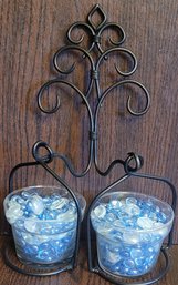 Metal Wall Sconce With Stones