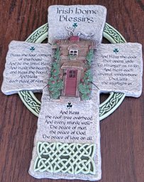 Irish Home Blessing Resin Wall Cross