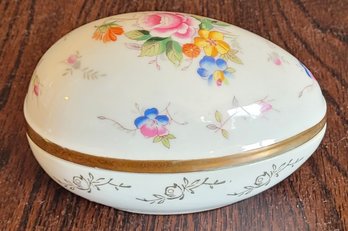 Ceramic Easter Egg White Covered Trinket Box