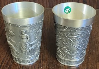 Pewter Embossed Drinking Cups