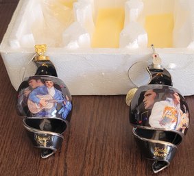 2 Bradford Editions Glass Elvis Presley Ornaments