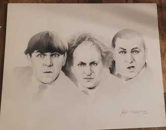 Three Stooges 20X24 Lithograph Poster By Gary Saderup