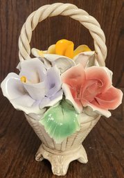 Capodimonte Porcelain Flower In Basket