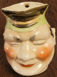 Vtg Mid Century Majolica Sarreguemines Character Jug-Circa