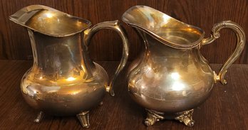 2 Different Silver Plated Pitchers
