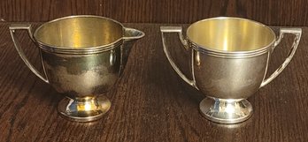 Silver Plated Cream & Sugar Bowl
