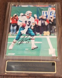 DAN MARINO Autographed Plaque MIAMI DOLPHINS