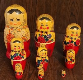 Russian Matryoshka 9 Piece Set Nesting Dolls