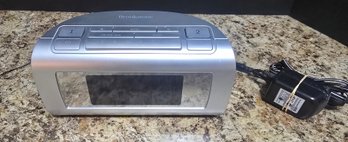 Brookstone TimeSmart Self Setting Digital Dual Alarm Clock.
