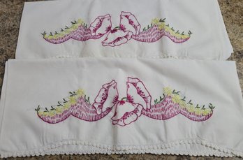 Vintage Hand-Embroidered Pillowcases