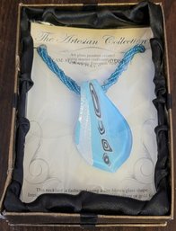 The Artesian Collection Art Fire-blown Glass Pendant Beaded Necklace