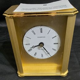 Hampton Quartz Mantel Carriage Clock Made Of Brass