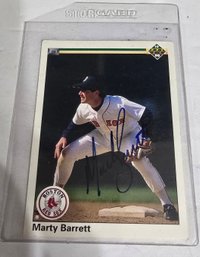 Signed 1990 Martu Barnett Baseball Card