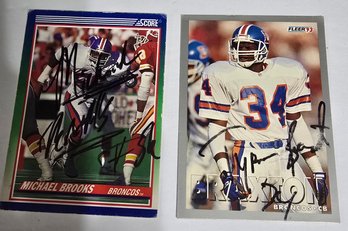 Two Autographed Bronco Football Cards