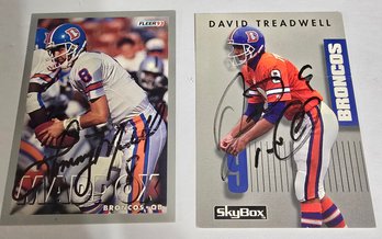 Two Autographed NFL Trading Cards Featuring David Treadwell