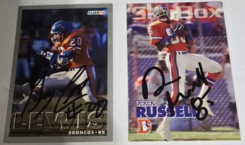 Two Autographed Denver Bronco Trading Cards