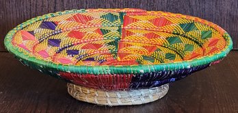 Colorful Woven Straw Basket