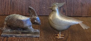 2 Metal Animal Statues