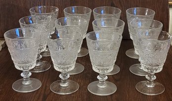 Vintage Duncan Miller Sandwich Glass Water Goblets