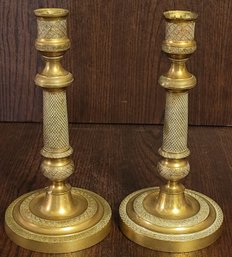 Gold Tone Candle Stick Holders