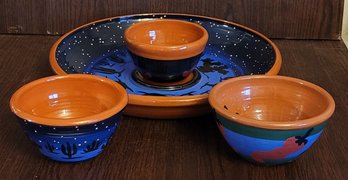 Clay Chip Platter With Bowls