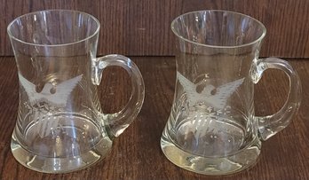 2 Etched Glasses/mugs