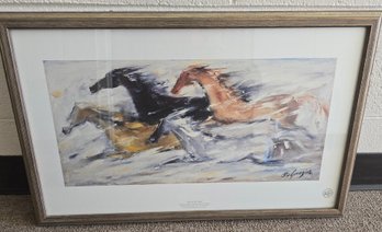 Framed & Matted Print Titled 'Free As The Wind'