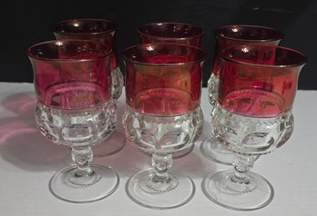 Vintage Tiffin Franciscan King's Crown Water Goblets