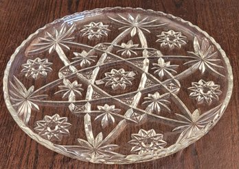 Anchor Hocking Crystal Glass Star Of David Serving  Platter