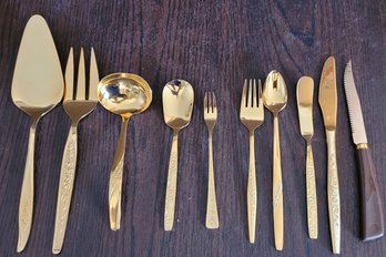 Mixed Group Of Gold Colored Flatware