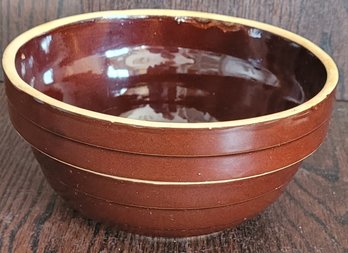 Vintage Brown Crock Bowl