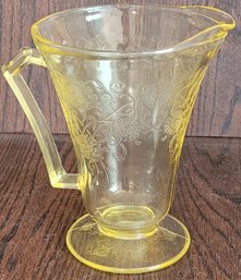 Vintage Florentine Poppy Yellow Hazel Atlas Depression Glass Pitcher