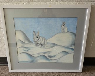 Framed Picture Titles Snow Bunnies