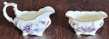 Hammersley Victorian Violets Cream And Sugar Set